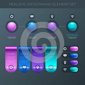 Creative realistic Infographic element collection & tools business info graphic template, can be used for presentation