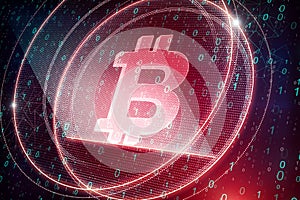 Creative red bitcoin background