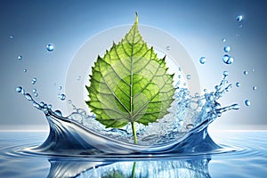 Leaf made of water splash