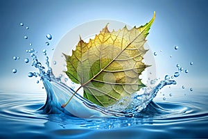 Leaf made of water splash