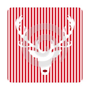 Creative retro Merry Christmas greeting card. Hipster funny deer