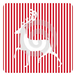 Creative retro Merry Christmas greeting card. Hipster funny deer