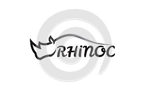creative rhino draw lines logo