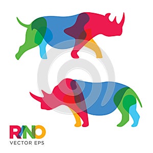 Creative Rhinoceros Animal Design, Vector eps 10