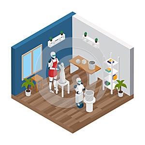 Creative Robot Isometric Composition