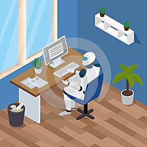 Creative Robot Isometric Composition