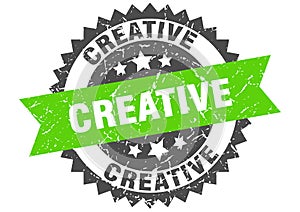 creative stamp. creative grunge round sign.