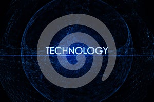 Creative round polygonal technology backdrop. Geometry, big data and tech concept.