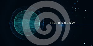 Creative round polygonal technology wallpaper. Geometry, big data and tech concept.