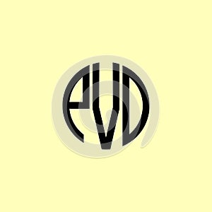 Creative Rounded Initial Letters EVD Logo