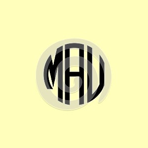 Creative Rounded Initial Letters MAU Logo