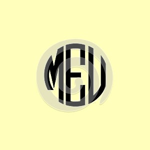 Creative Rounded Initial Letters MEU Logo photo