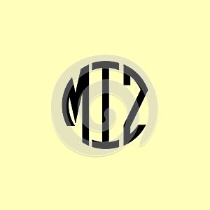 Creative Rounded Initial Letters MIZ Logo photo