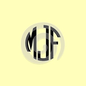 Creative Rounded Initial Letters MJF Logo