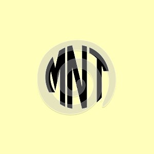Creative Rounded Initial Letters MNT Logo