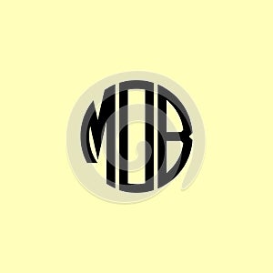 Creative Rounded Initial Letters MOB Logo