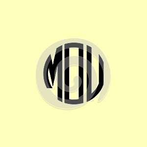 Creative Rounded Initial Letters MOU Logo