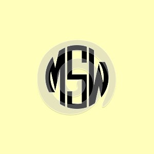 Creative Rounded Initial Letters MSW Logo