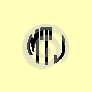 Creative Rounded Initial Letters MTJ Logo