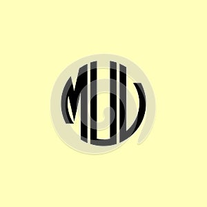 Creative Rounded Initial Letters MUV Logo