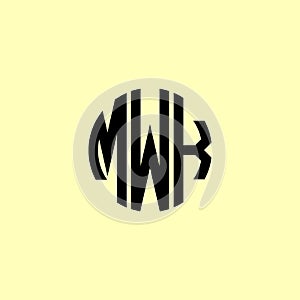 Creative Rounded Initial Letters MWK Logo