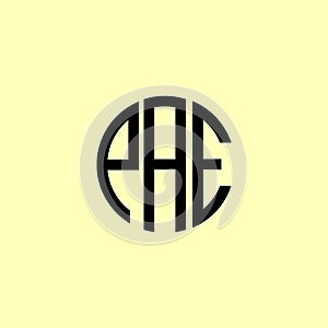 Creative Rounded Initial Letters PAE Logo