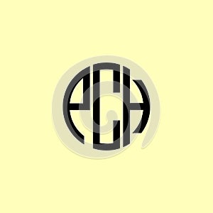 Creative Rounded Initial Letters PCH Logo photo