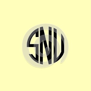 Creative Rounded Initial Letters SNU Logo