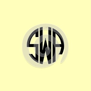 Creative Rounded Initial Letters SWA Logo photo