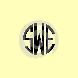 Creative Rounded Initial Letters SWE Logo