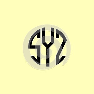 Creative Rounded Initial Letters SYZ Logo photo