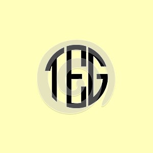 Creative Rounded Initial Letters TEG Logo photo