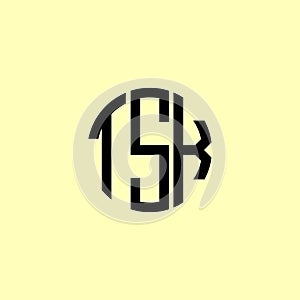 Creative Rounded Initial Letters TSK Logo