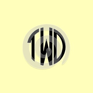 Creative Rounded Initial Letters TWD Logo photo