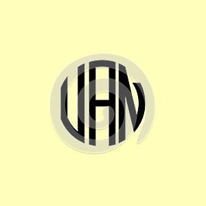 Creative Rounded Initial Letters UAN Logo