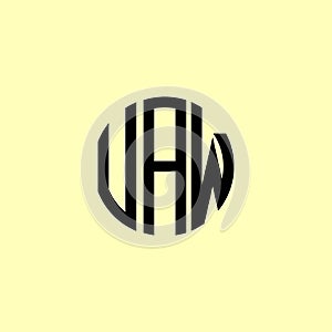 Creative Rounded Initial Letters UAW Logo