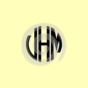 Creative Rounded Initial Letters VHM Logo