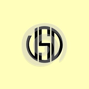 Creative Rounded Initial Letters VSD Logo