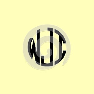 Creative Rounded Initial Letters WJI Logo