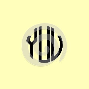 Creative Rounded Initial Letters YUV Logo