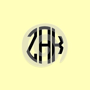 Creative Rounded Initial Letters ZAK Logo photo