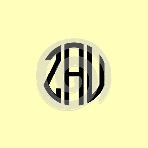 Creative Rounded Initial Letters ZAU Logo photo