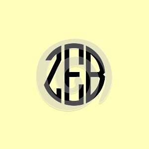 Creative Rounded Initial Letters ZEB Logo