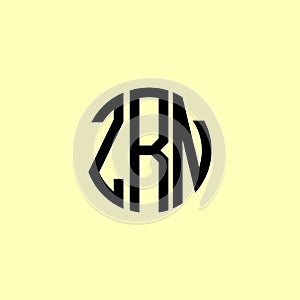 Creative Rounded Initial Letters ZRN Logo photo