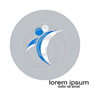 Creative sample design round people logo vector