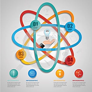 Creative science symbol template for infographic vector 4 option.