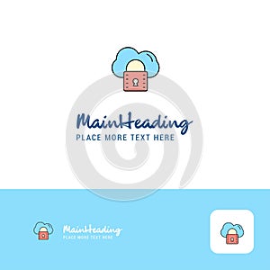 Creative Secure cloud Logo Design. Flat color Logo place for Tagline. Vector Illustration