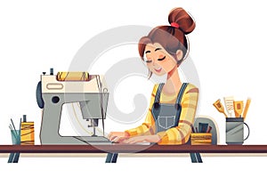 Creative sewing process: needle, threads, and fabrics