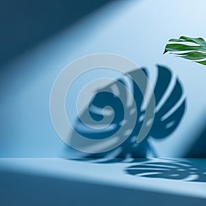 Creative Shadow of Tropical Leaf on Wall