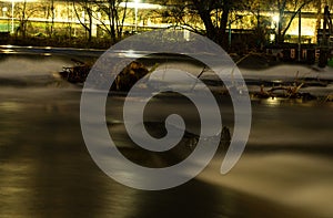 Creative shot of waves at a dam in long exposure at Thuringia, Gemany